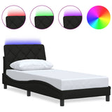 Vidaxl bedframe met led zonder matras 90x190 cm stof zwart