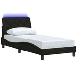 Vidaxl bedframe met led zonder matras 90x190 cm stof zwart