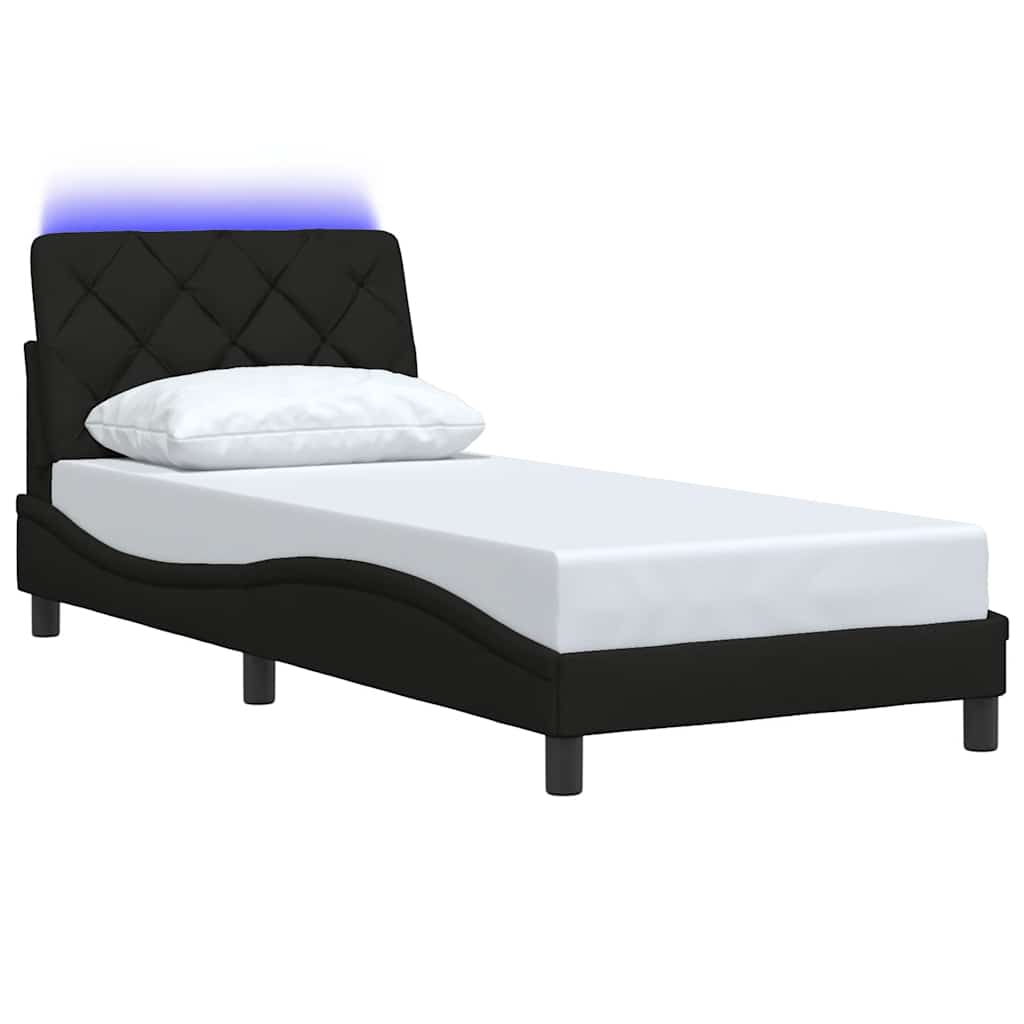 Vidaxl bedframe met led zonder matras 90x200 cm stof zwart