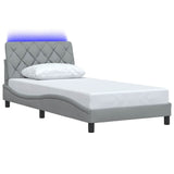 Vidaxl bedframe met led zonder matras stof 100x200 cm lichtgrijs