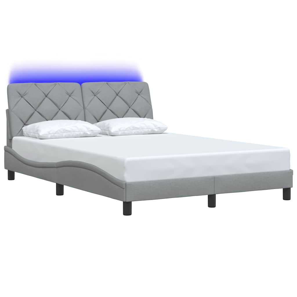Vidaxl bedframe met led zonder matras 120x200 cm stof lichtgrijs