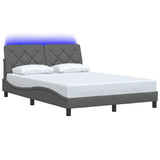 Vidaxl bedframe met led zonder matras 120x200 cm stof donkergrijs