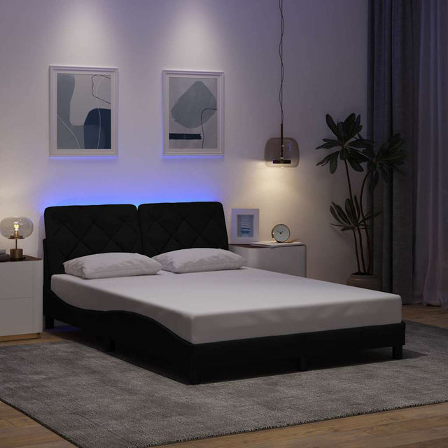 Vidaxl bedframe met led zonder matras 120x200 cm stof zwart