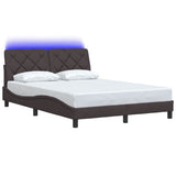 Vidaxl bedframe met led zonder matras 120x200 cm stof donkerbruin