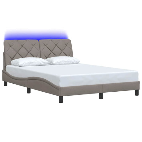 Vidaxl bedframe met led zonder matras 120x200 cm stof taupe