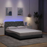 Vidaxl bedframe met led zonder matras stof 140x190 cm lichtgrijs