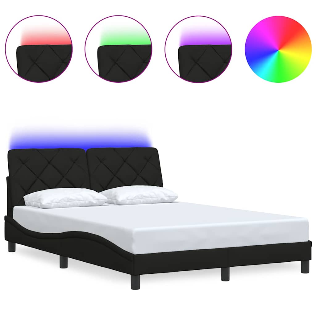 Vidaxl bedframe met led zonder matras 140x190 cm stof zwart