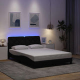 Vidaxl bedframe met led zonder matras 140x190 cm stof zwart