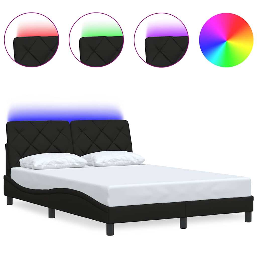 Vidaxl bedframe met led zonder matras 140x200 cm stof zwart