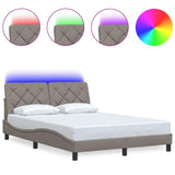 Vidaxl bedframe met led zonder matras 140x200 cm stof taupe