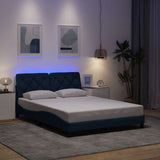 Vidaxl bedframe met led zonder matras 140x200 cm stof blauw