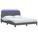 Vidaxl bedframe met led zonder matras 160x200 cm stof donkergrijs