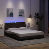Vidaxl bedframe met led zonder matras 160x200 cm stof donkerbruin