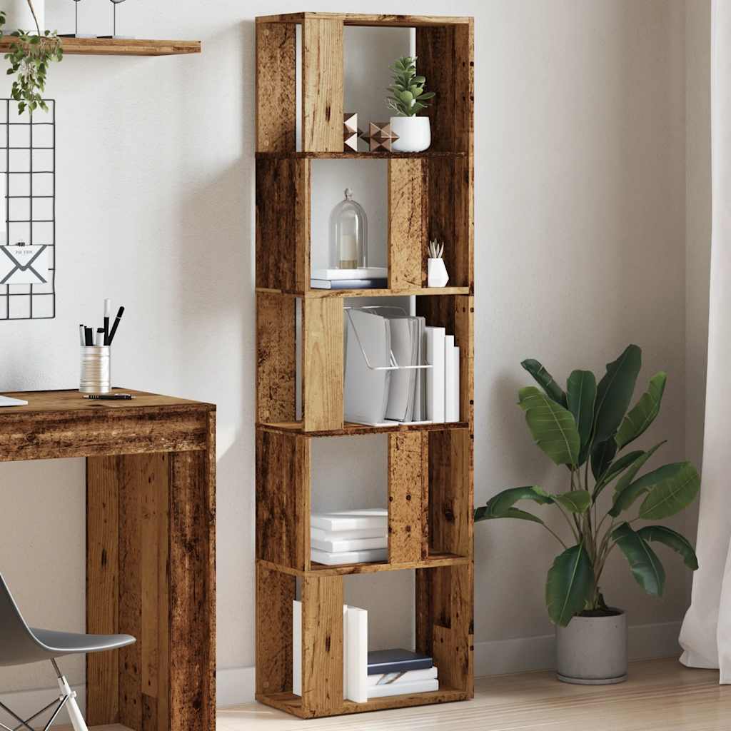 Vidaxl boekenkast 45x24x159 cm bewerkt hout oud houtkleurig