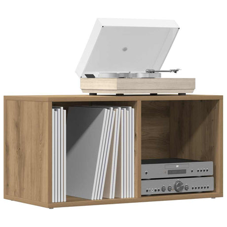 Vidaxl lp opbergbox 69,5x34x36 cm bewerkt hout artisanaal eikenkleurig