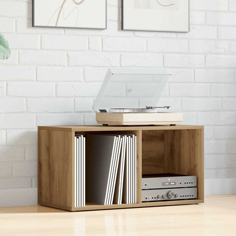Vidaxl lp opbergbox 69,5x34x36 cm bewerkt hout artisanaal eikenkleurig
