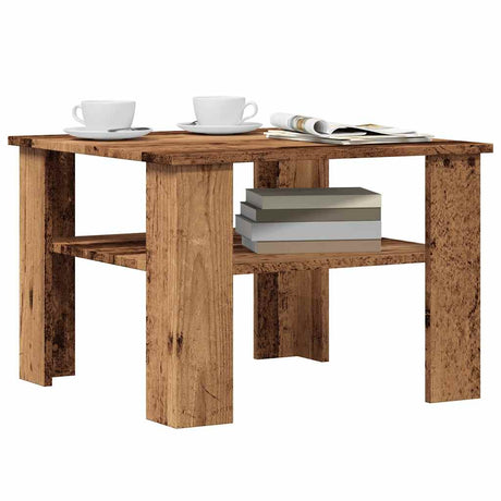 Vidaxl salontafel 60x60x42 cm bewerkt hout oud houtkleurig