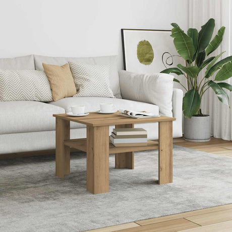 Vidaxl salontafel 60x60x42 cm bewerkt hout artisanaal eikenkleur
