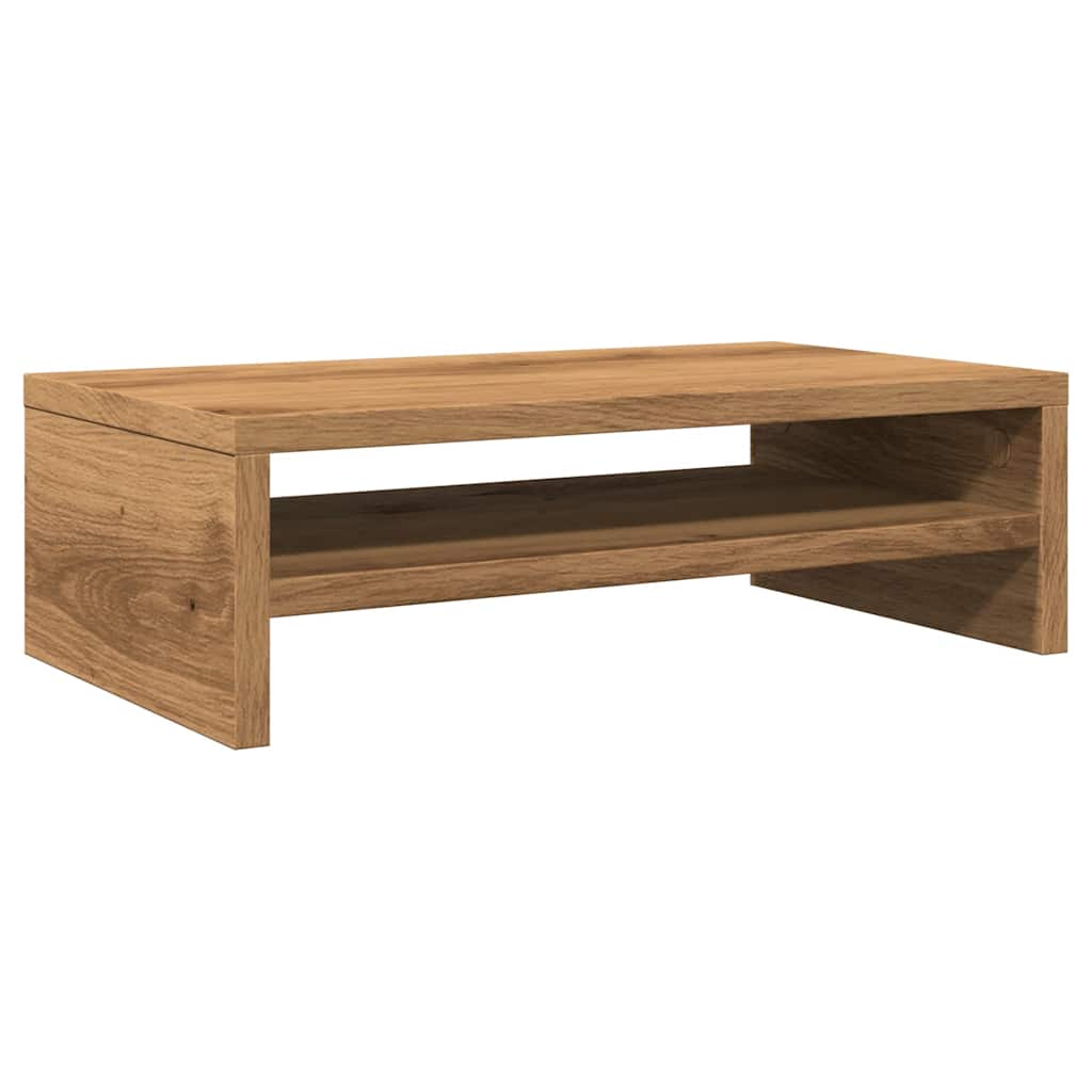 VidaXL Monitorständer 42x24x13 cm, handgefertigtes Holz, handwerkliche Eichenfarbe