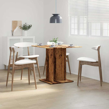 Vidaxl eettafel 80x80x75 cm bewerkt hout oud houtkleurig