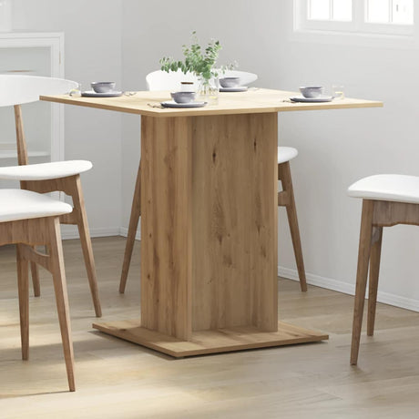 Vidaxl eettafel 80x80x75 cm bewerkt hout artisanaal eikenkleurig
