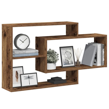 Vidaxl wandschap 104x20x58,5 cm bewerkt hout oud houtkleurig