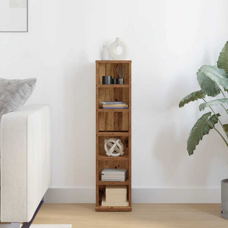 Vidaxl cd-kast 21x20x88 cm bewerkt hout oud houtkleurig