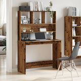 Vidaxl bureau met schappen 102x45x148 cm bewerkt hout oud houtkleurig