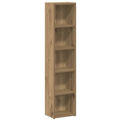 Vidaxl cd-kasten 2 st 21x16x93,5 bewerkt hout artisanaal eikenkleur