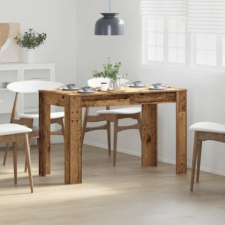 Vidaxl eettafel 120x60x76 cm bewerkt hout oud houtkleurig