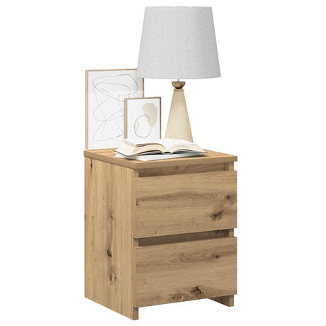 Vidaxl nachtkastjes 2 st 30x30x40cm bewerkt hout artisanaal eikenkleur