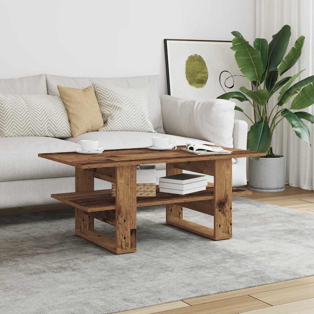 Vidaxl salontafel 102x55x42 cm bewerkt hout oud houtkleurig