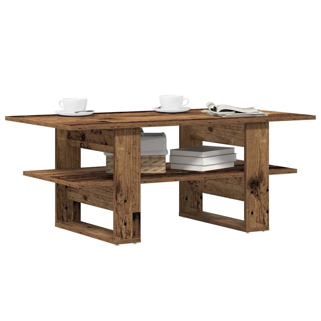 Vidaxl salontafel 102x55x42 cm bewerkt hout oud houtkleurig