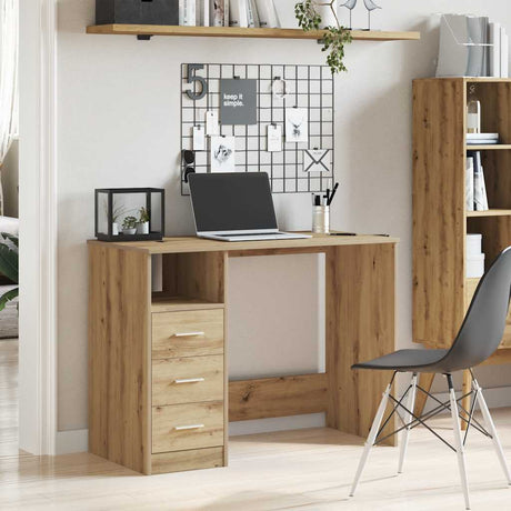 Vidaxl bureau 102x50x76 cm bewerkt hout artisanaal eikenkleur