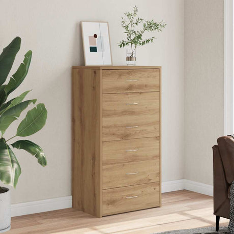 Vidaxl dressoir met 6 lades 50x34x96 cm bewerkt hout artisanaal eiken