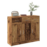 Vidaxl dressoir 91x28x75 cm bewerkt hout oud houtkleurig