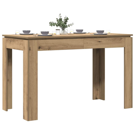 Vidaxl eettafel 120x60x76 cm bewerkt hout artisanaal eikenkleur