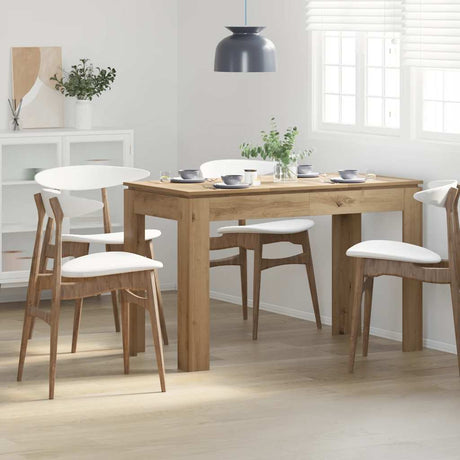 Vidaxl eettafel 120x60x76 cm bewerkt hout artisanaal eikenkleur