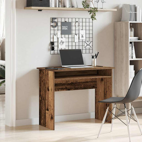 Vidaxl bureau 90x50x74 cm bewerkt hout oud houtkleurig