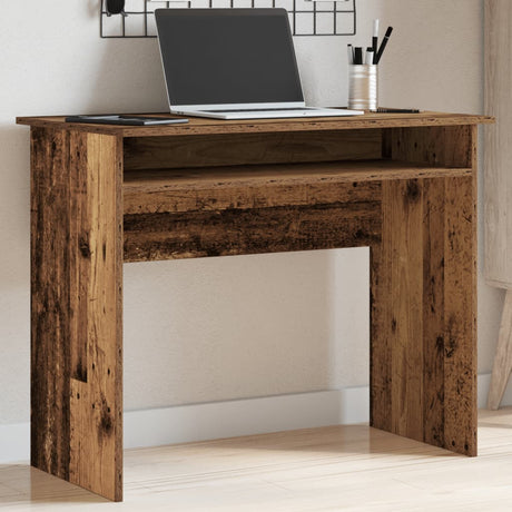 Vidaxl bureau 90x50x74 cm bewerkt hout oud houtkleurig