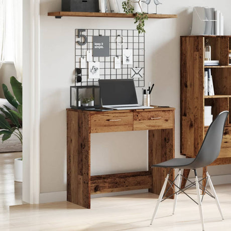 Vidaxl bureau 80x40x75 cm bewerkt hout oud houtkleurig