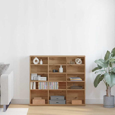 Vidaxl cd-kast 100x23x89,5 cm bewerkt hout artisanaal eikenkleurig