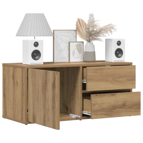 Vidaxl tv-meubel 80x34x35,5 cm bewerkt hout artisanaal eikenkleur