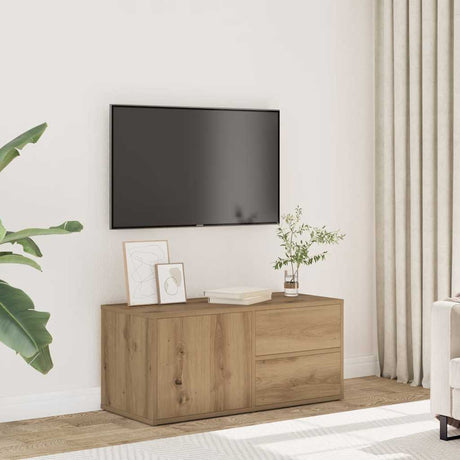 Vidaxl tv-meubel 80x34x35,5 cm bewerkt hout artisanaal eikenkleur