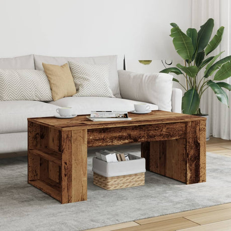 Vidaxl salontafel 102x55x42 cm bewerkt hout oud houtkleurig