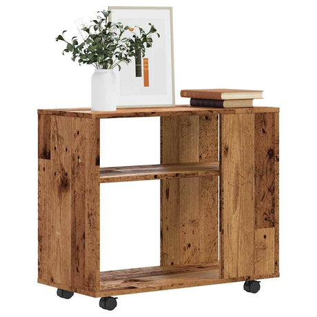 Vidaxl bijzettafel 70x35x60,5 cm bewerkt hout oud houtkleurig