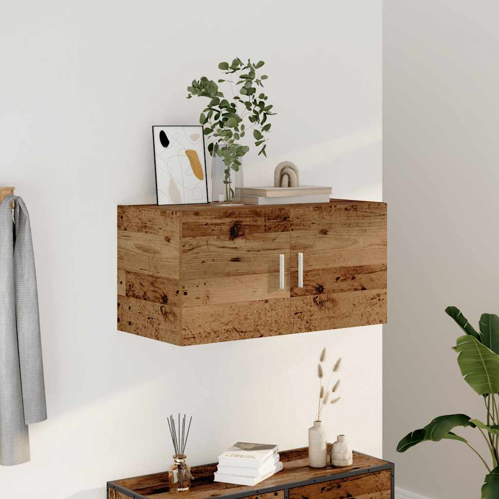 Vidaxl wandkast 80x39x40 cm bewerkt hout oud houtkleurig