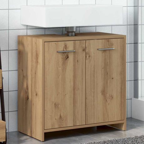 Vidaxl wastafelkast 60x33x60 cm bewerkt hout artisanaal eikenkleurig