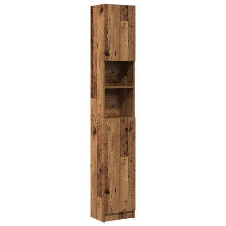 Vidaxl badkamerkast 32x25,5x190 cm bewerkt hout oud houtkleurig