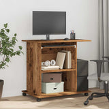 Vidaxl computerbureau 80x50x75 cm bewerkt hout oud houtkleurig